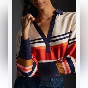 Anthropologie Maeve Striped Blouse